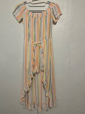 Art ClassStriped Pastel High-Low Maxi Romper